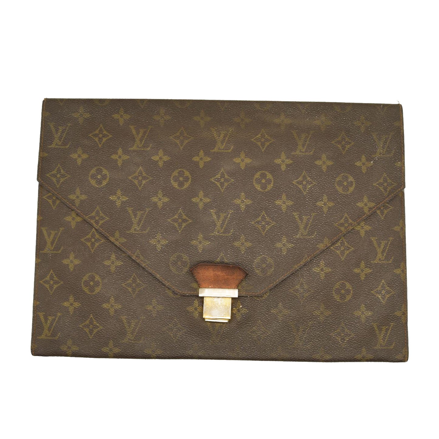 LOUIS VUITTON Monogram Poche Plate Envelope Clutch