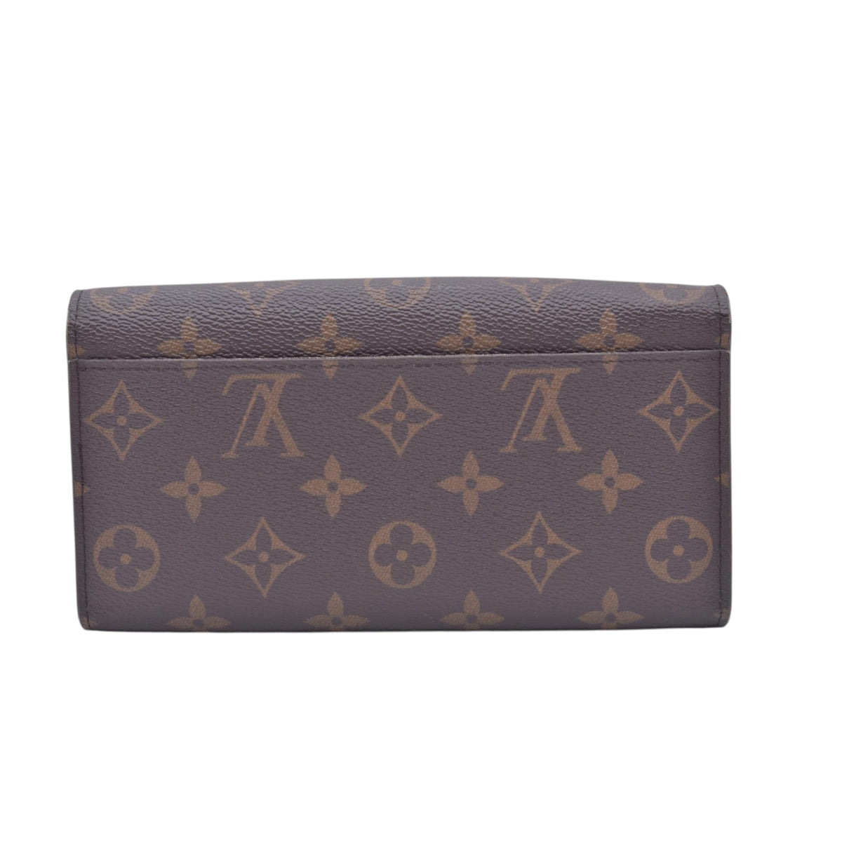 $790 LOUIS VUITTON Monogram Envelope Portefeuille Sarah Wallet Brown 10021369
