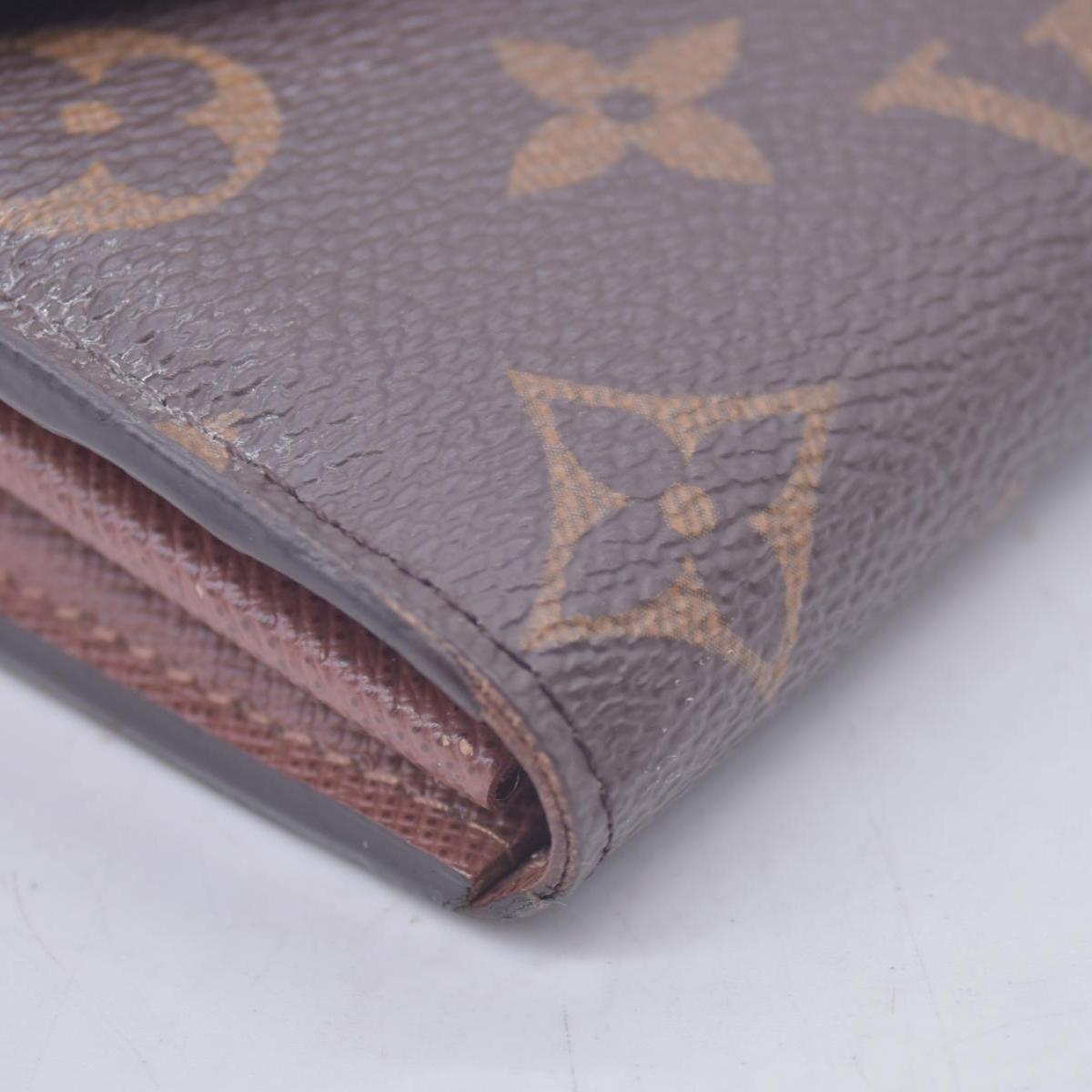 $790 LOUIS VUITTON Monogram Envelope Portefeuille Sarah Wallet Brown 10021369