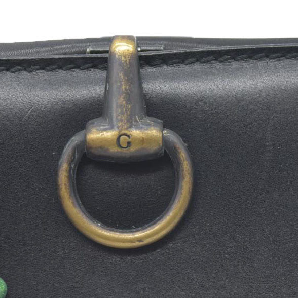 $590 Gucci Vintage Horsebit Bifold Wallet Leather Black