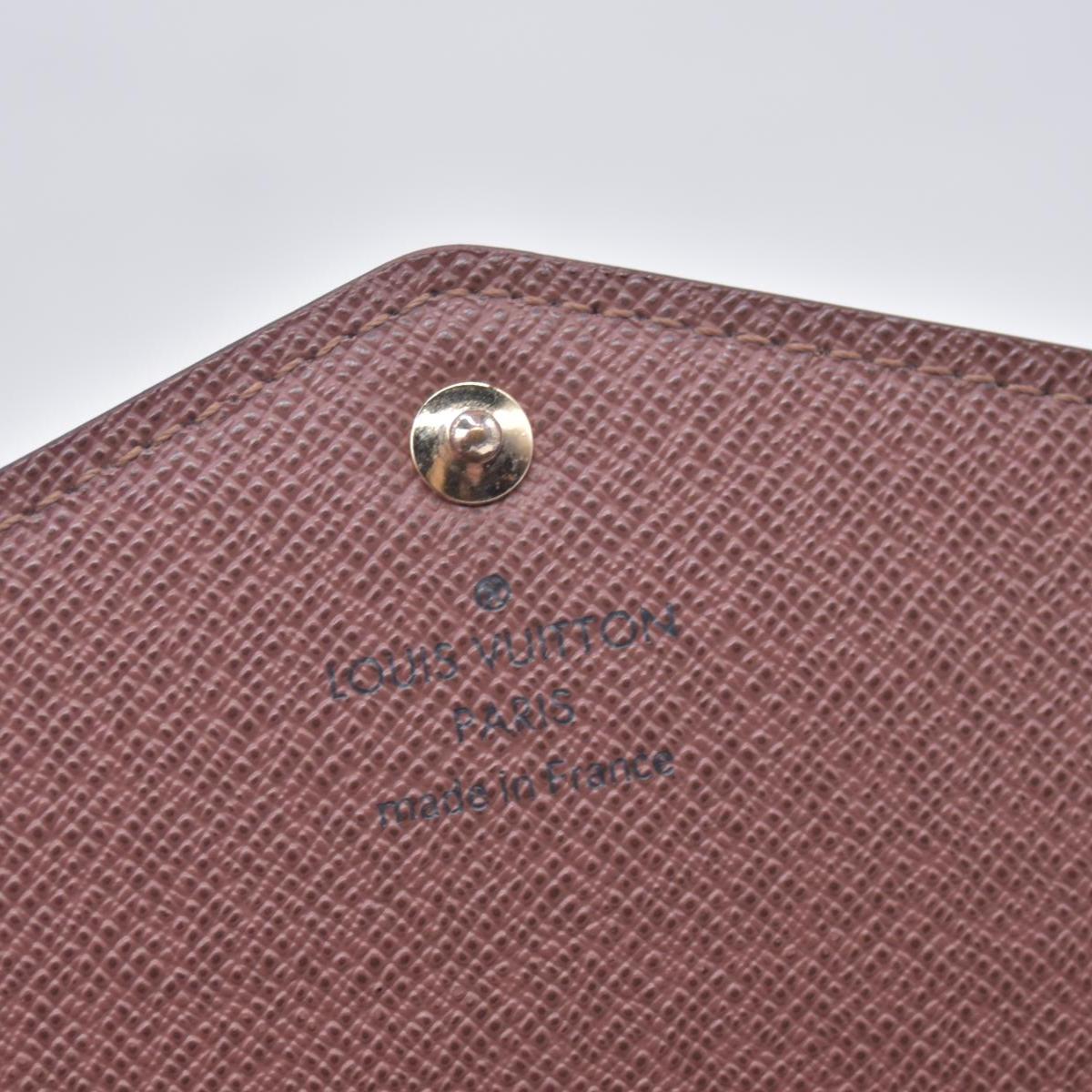 $790 LOUIS VUITTON Monogram Envelope Portefeuille Sarah Wallet Brown 10021369