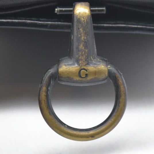 $590 Gucci Vintage Horsebit Bifold Wallet Leather Black