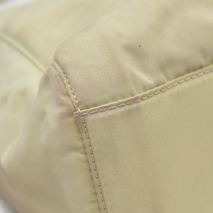 $2520 CONSIGNMENT PRADA Chain Shoulder Bag Nylon Beige