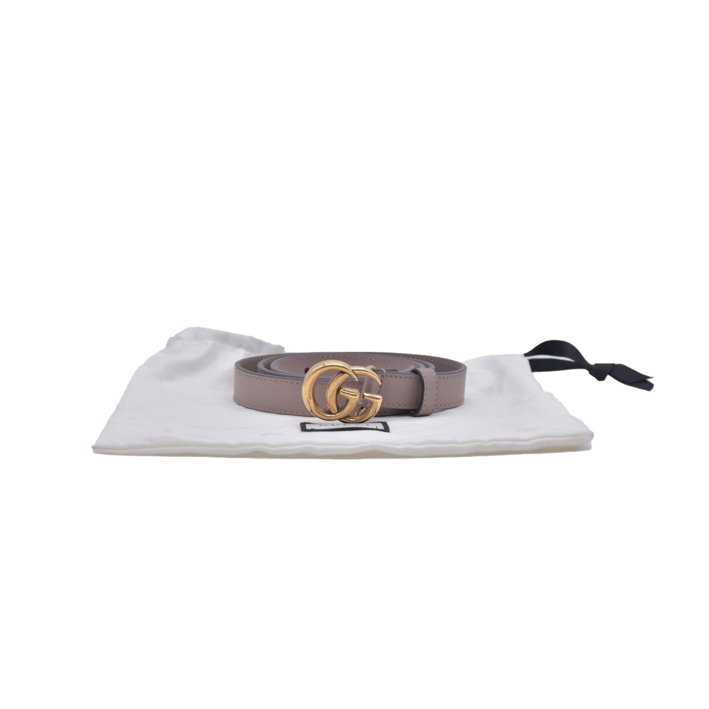 $440 Gucci  Double G Logo Leather Belt 85 34 CONSIGNMENT