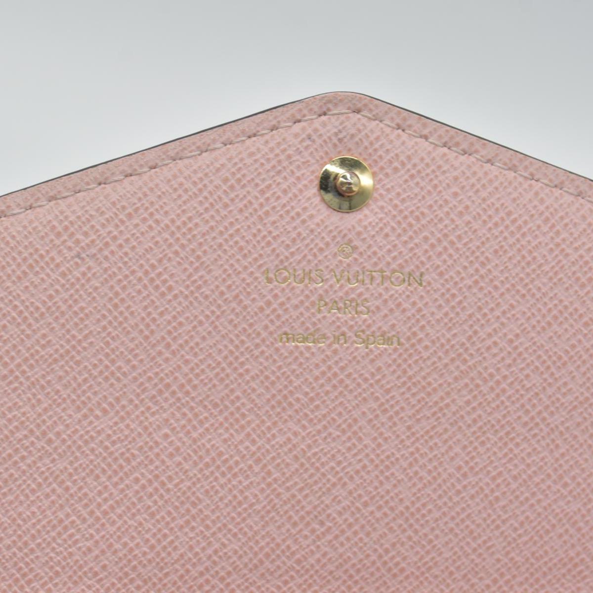 $775 2019 Louis Vuitton Damier Portefeuille Sarah Rose Ballerine Long Wallet CA4129