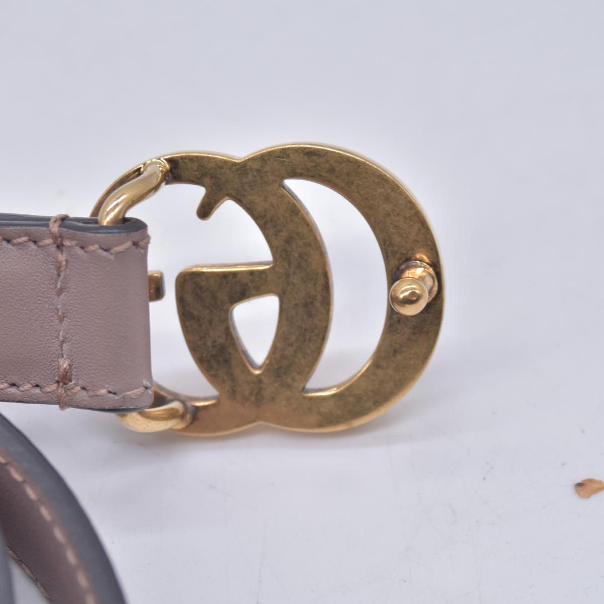 $440 Gucci  Double G Logo Leather Belt 85 34 CONSIGNMENT
