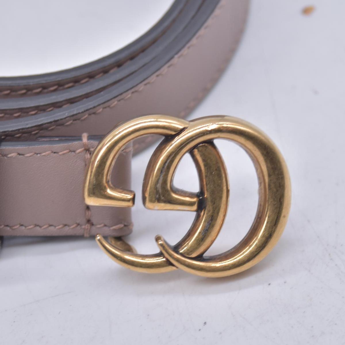 $440 Gucci  Double G Logo Leather Belt 85 34 CONSIGNMENT