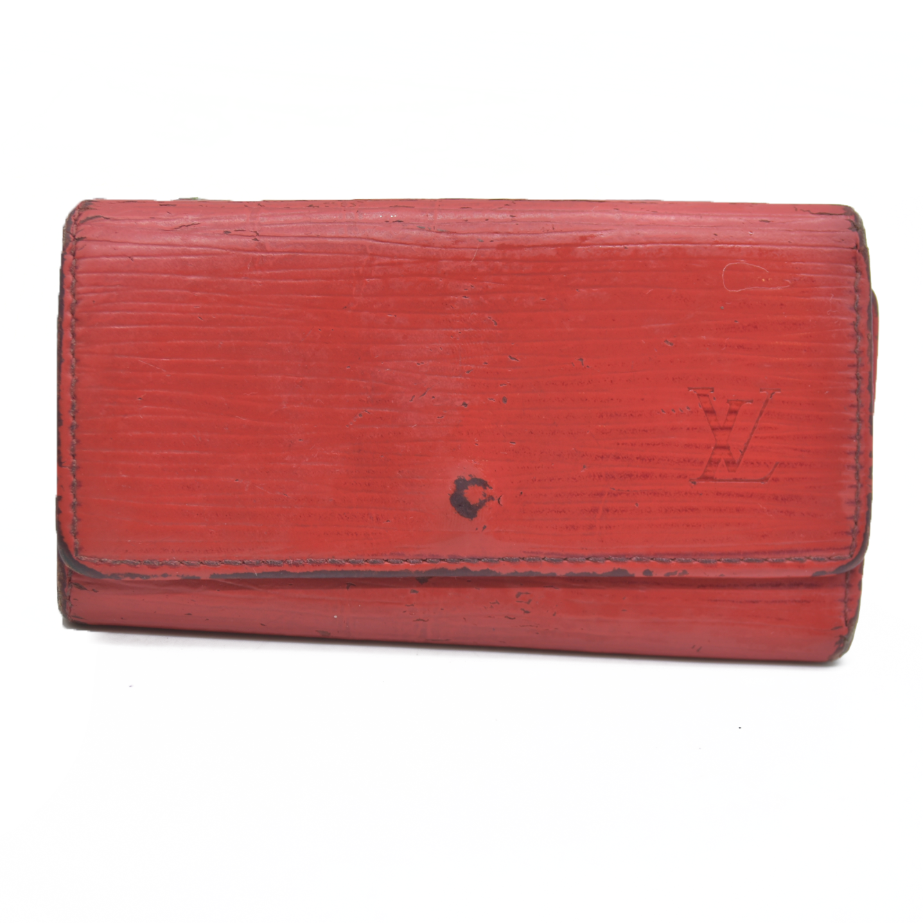 AUCTION $320 Louis Vuitton Epi Multicles Leather 4 Ring Key Case Red CA0973