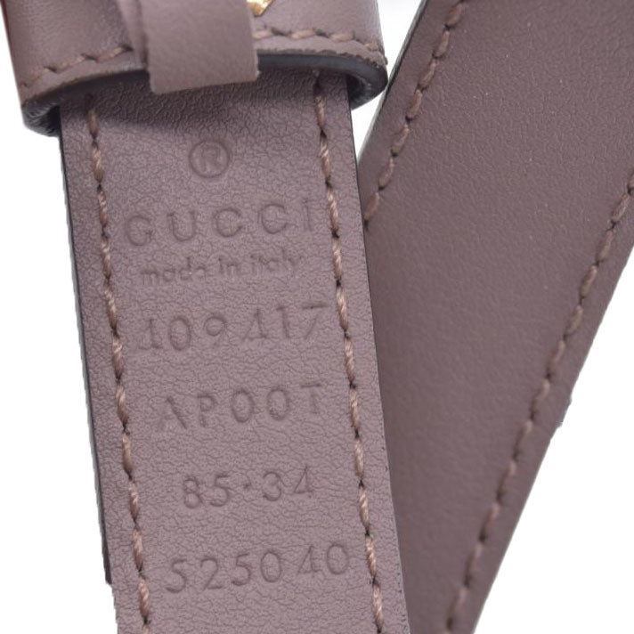 $440 Gucci  Double G Logo Leather Belt 85 34 CONSIGNMENT