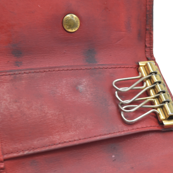 AUCTION $320 Louis Vuitton Epi Multicles Leather 4 Ring Key Case Red CA0973