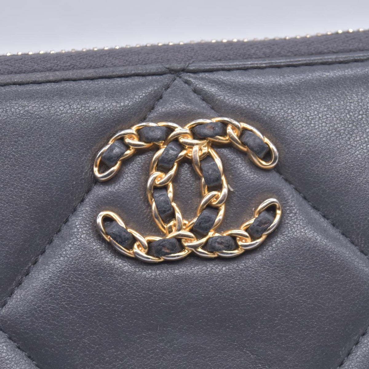 $1550 2021 Chanel Quilted 19 Long Zipped Around Wallet