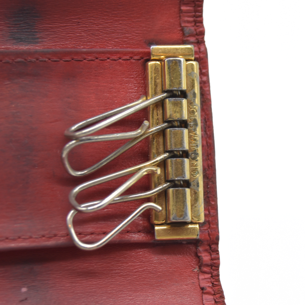 AUCTION $320 Louis Vuitton Epi Multicles Leather 4 Ring Key Case Red CA0973