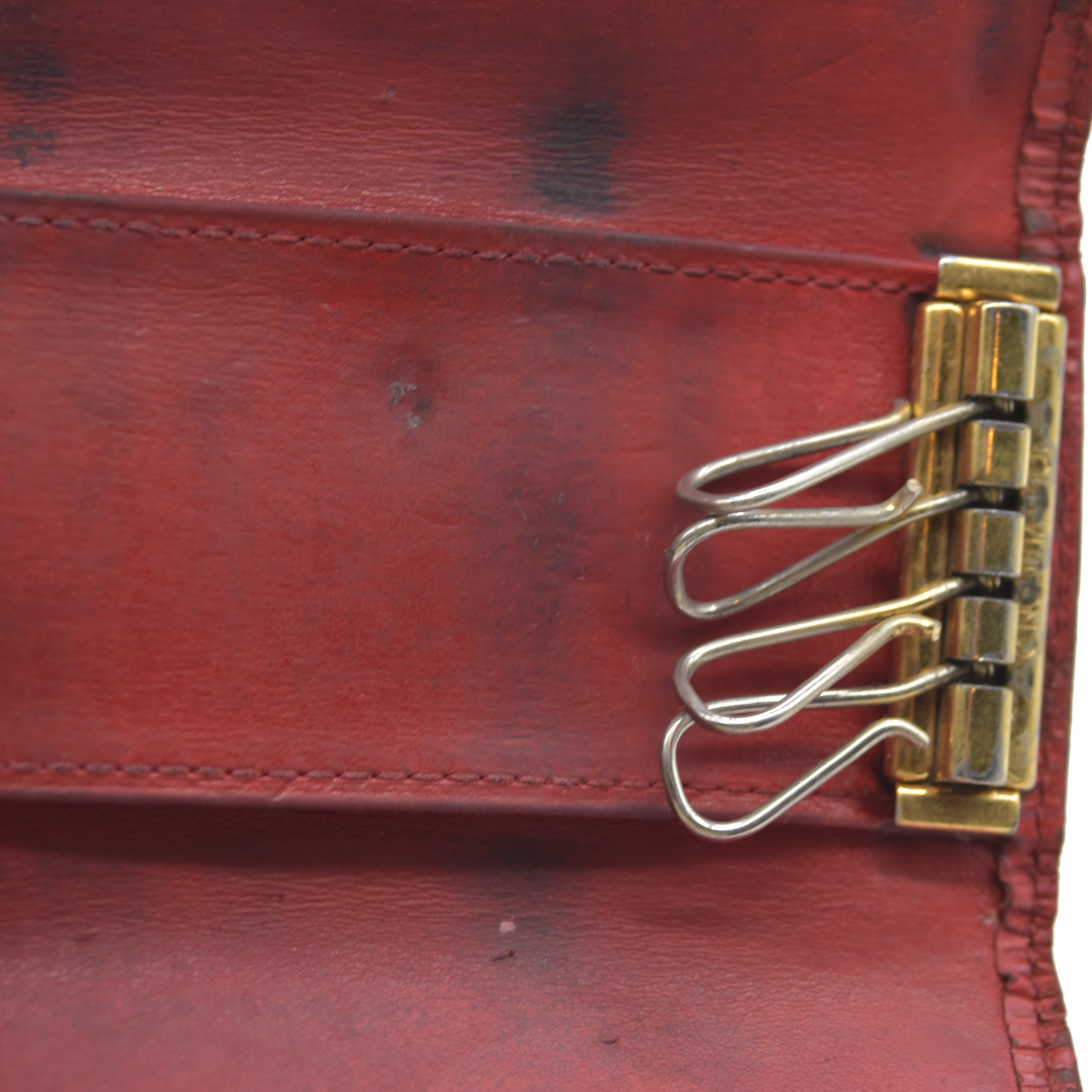 AUCTION $320 Louis Vuitton Epi Multicles Leather 4 Ring Key Case Red CA0973