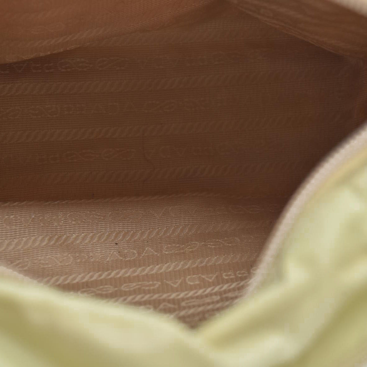 $2520 CONSIGNMENT PRADA Chain Shoulder Bag Nylon Beige