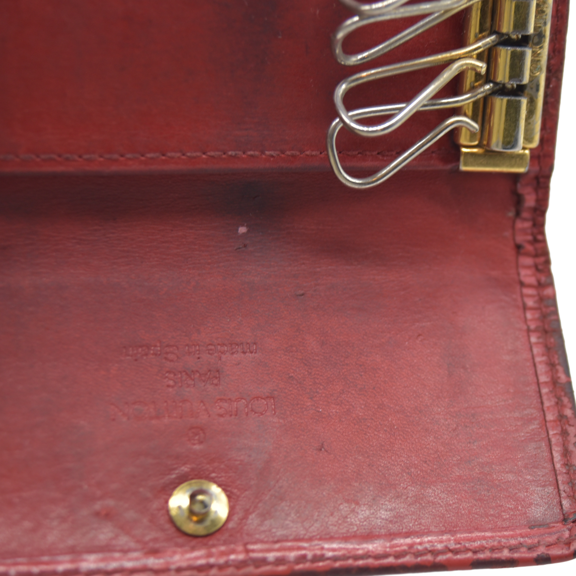 AUCTION $320 Louis Vuitton Epi Multicles Leather 4 Ring Key Case Red CA0973