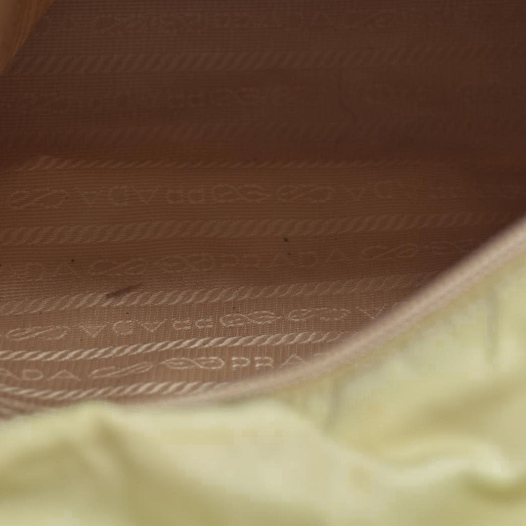 $2520 CONSIGNMENT PRADA Chain Shoulder Bag Nylon Beige