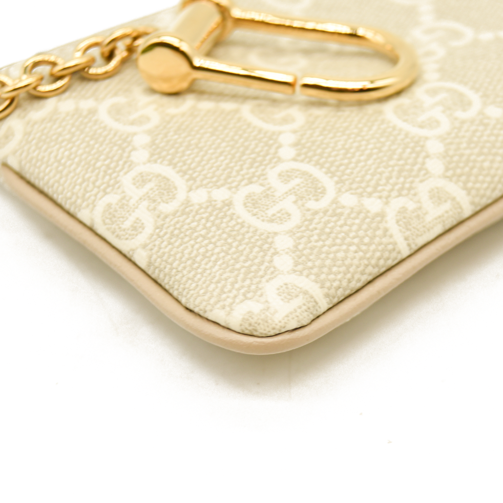 Gucci  GG Supreme Monogram Key Case Ecru Grigio