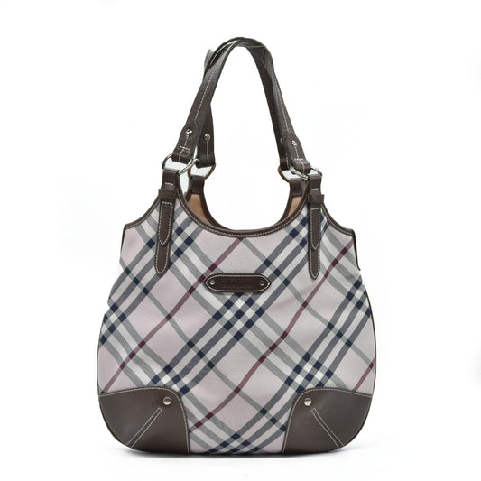 BURBERRY Nova Check Blue Label Shoulder Bag Nylon Pink