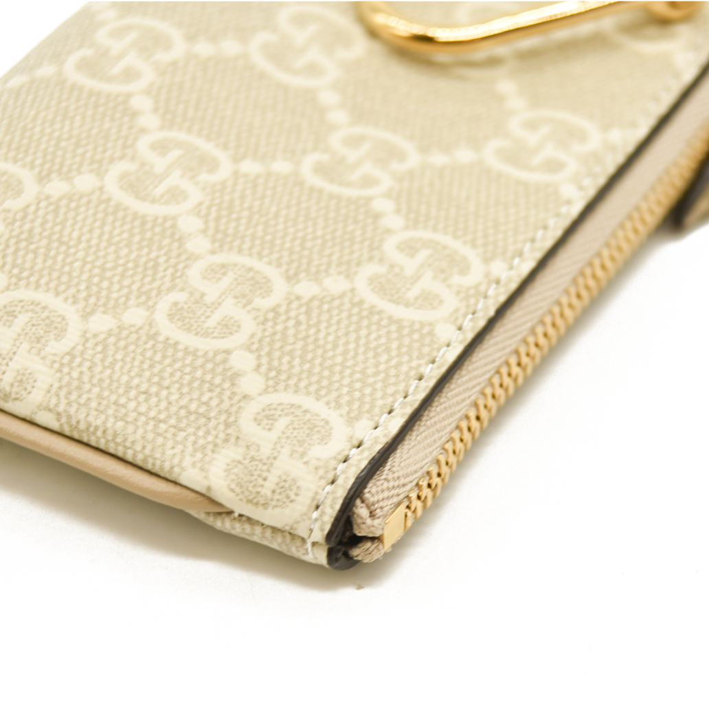Gucci  GG Supreme Monogram Key Case Ecru Grigio