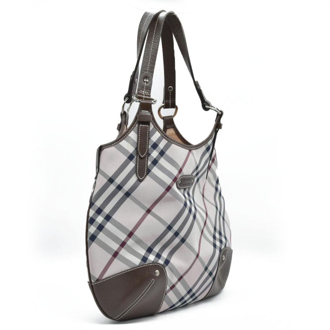 BURBERRY Nova Check Blue Label Shoulder Bag Nylon Pink
