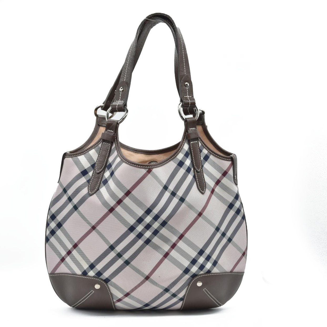 BURBERRY Nova Check Blue Label Shoulder Bag Nylon Pink