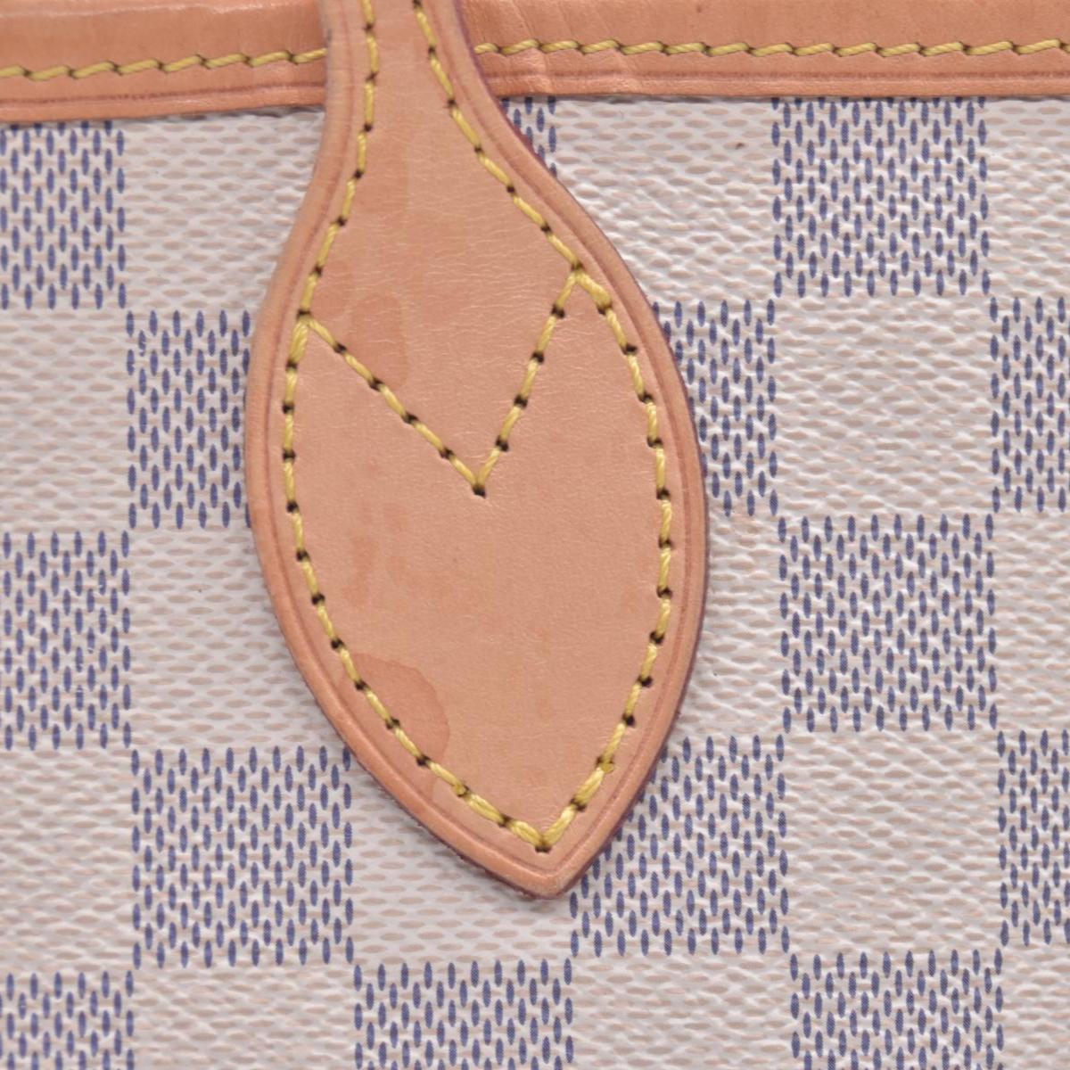 $2240 2018 Louis Vuitton Damier Azur Neverfull MM Rose Ballerine with Pouch 10021297