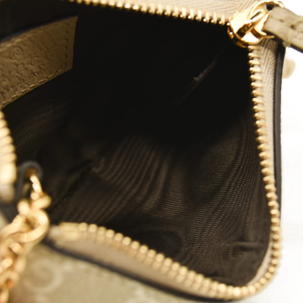 Gucci  GG Supreme Monogram Key Case Ecru Grigio