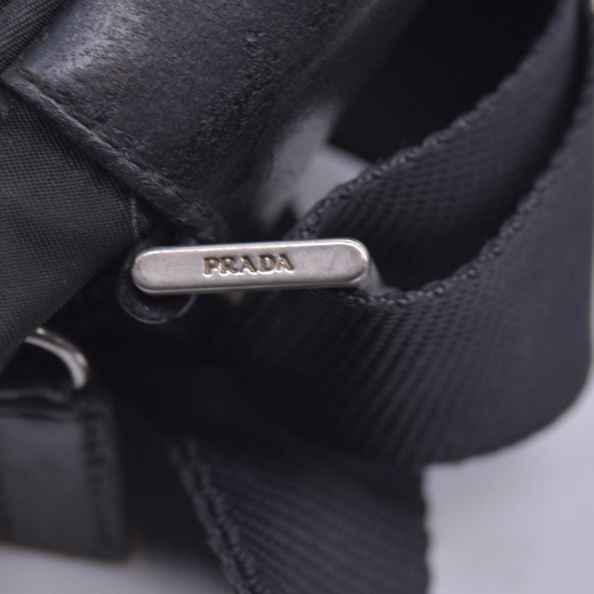 $2050 Prada Black Re-Nylon and Saffiano Shoulder Bag