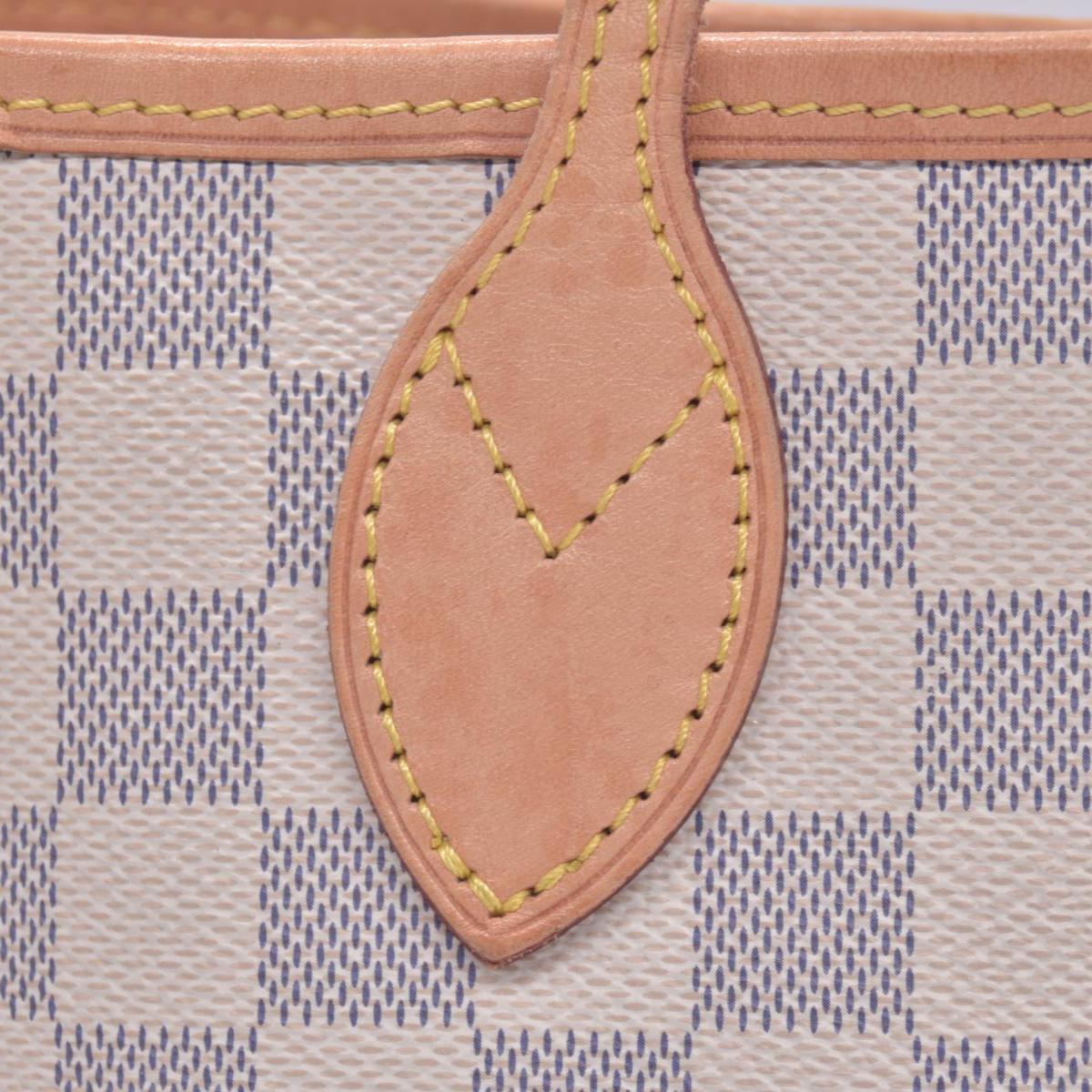 $2240 2018 Louis Vuitton Damier Azur Neverfull MM Rose Ballerine with Pouch 10021297
