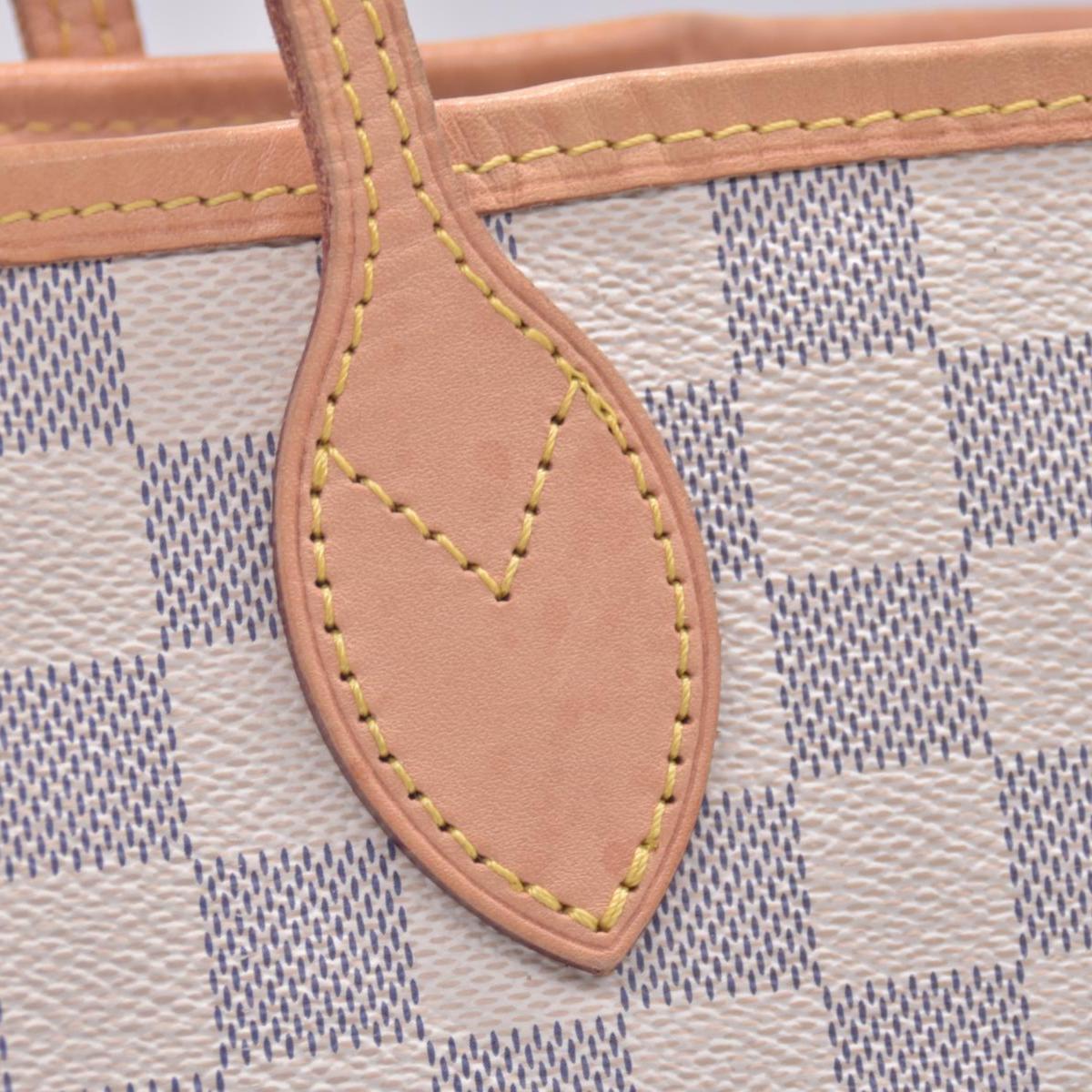 $2240 2018 Louis Vuitton Damier Azur Neverfull MM Rose Ballerine with Pouch 10021297
