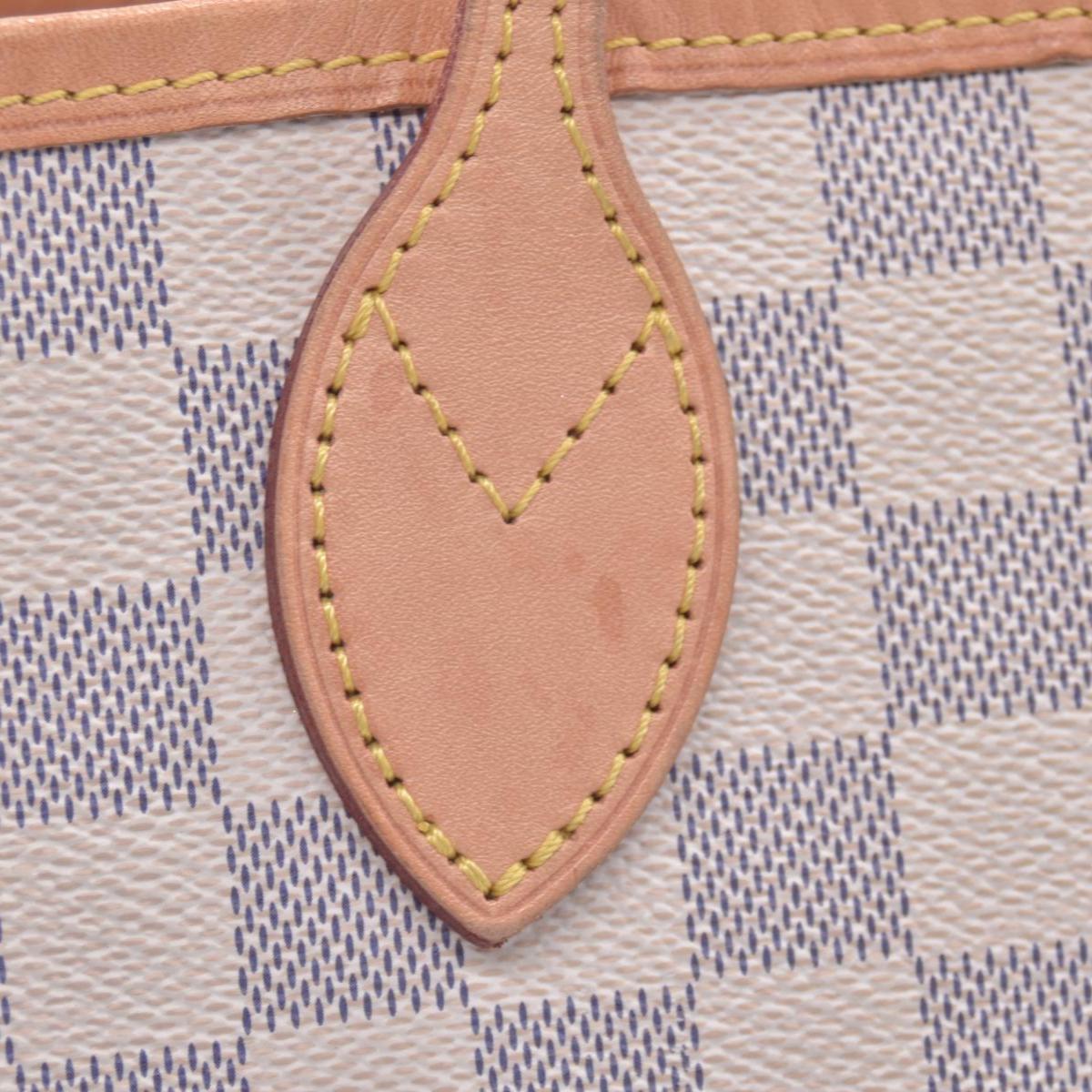 $2240 2018 Louis Vuitton Damier Azur Neverfull MM Rose Ballerine with Pouch 10021297