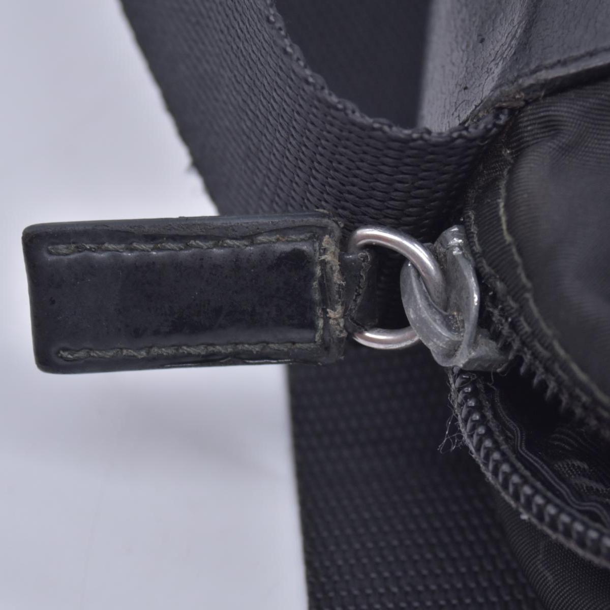 $2050 Prada Black Re-Nylon and Saffiano Shoulder Bag