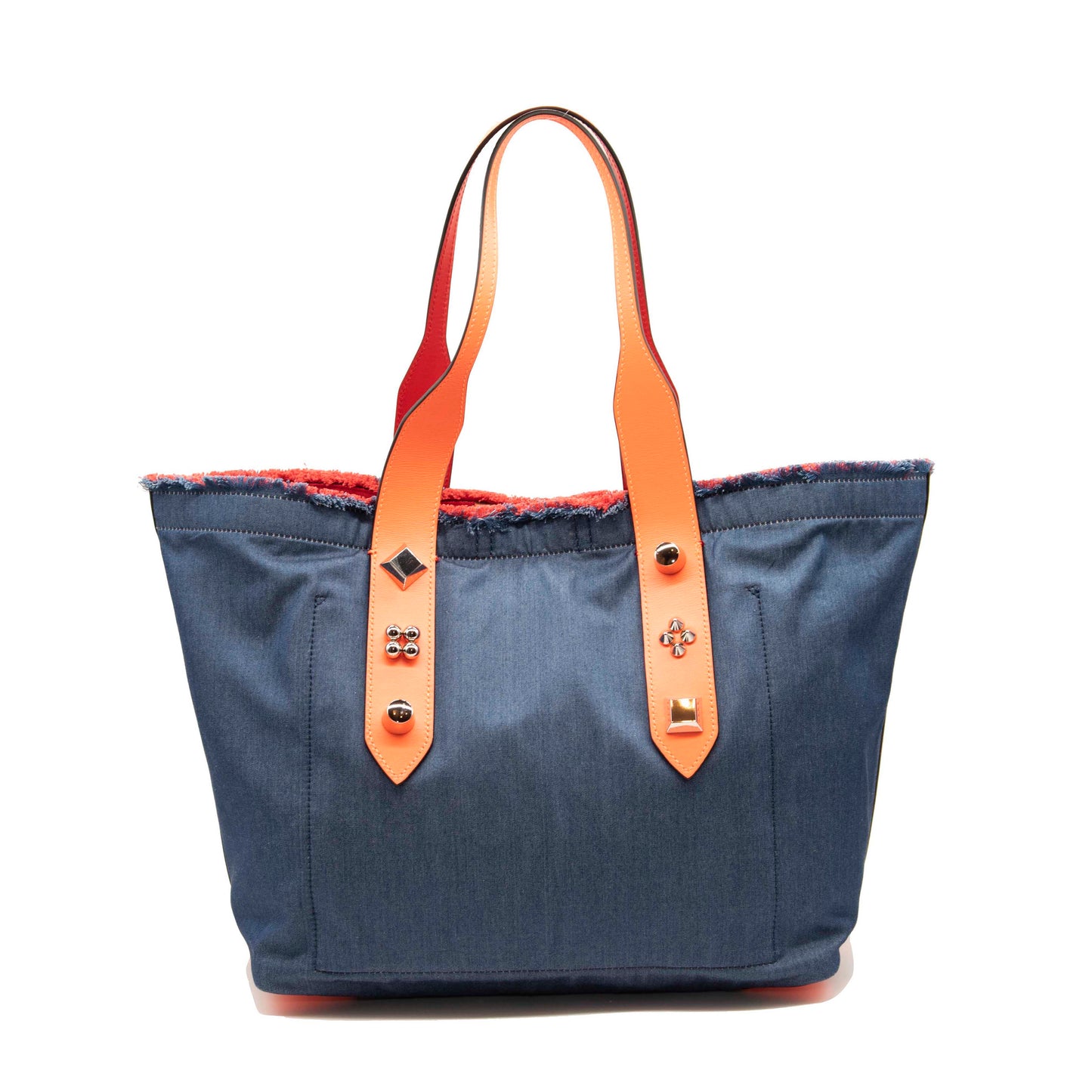 NEW Christian Louboutin Medium Frangibus Print Denim Tote