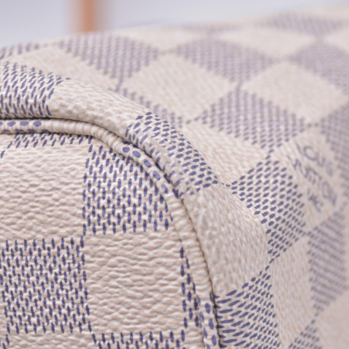 $2240 2018 Louis Vuitton Damier Azur Neverfull MM Rose Ballerine with Pouch 10021297