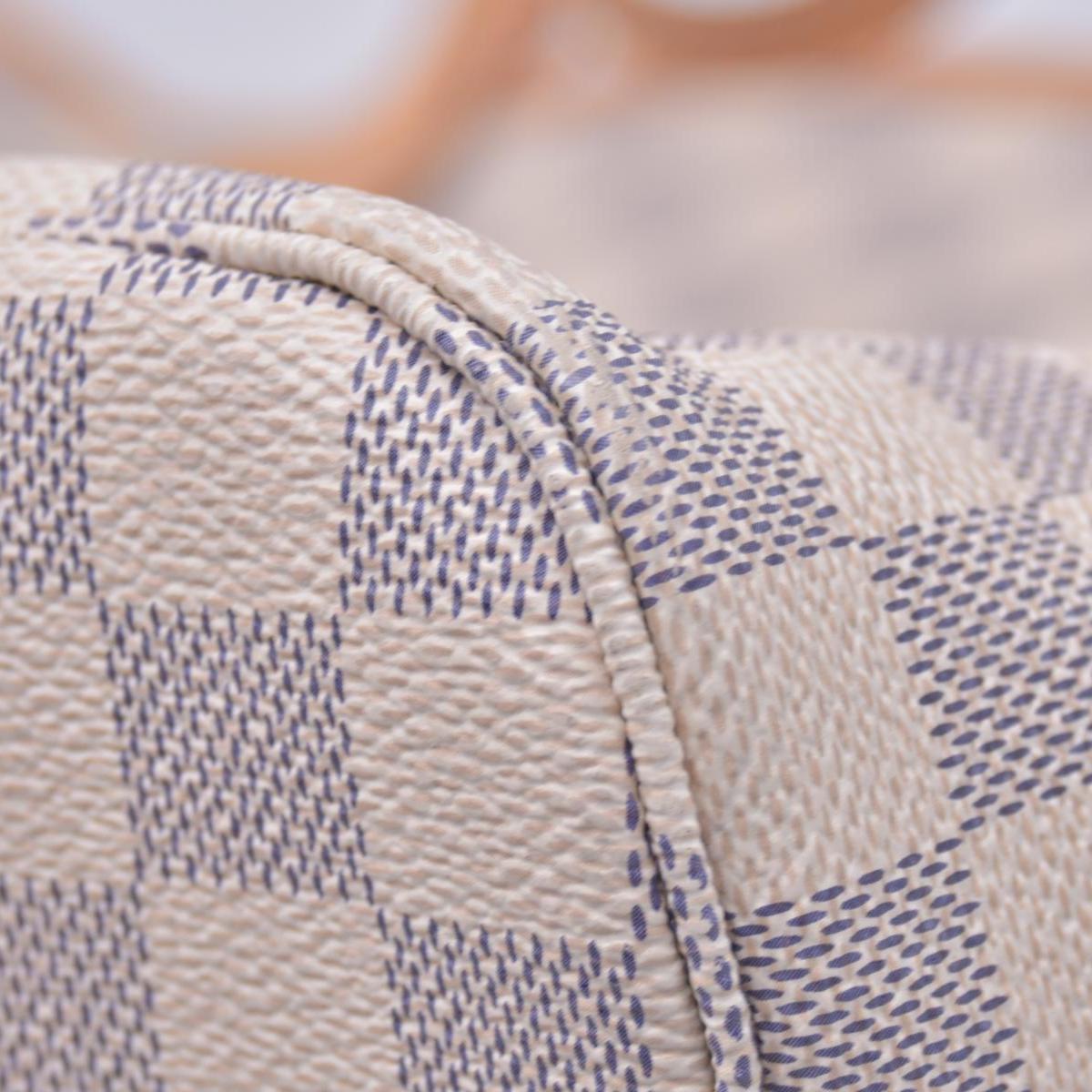 $2240 2018 Louis Vuitton Damier Azur Neverfull MM Rose Ballerine with Pouch 10021297