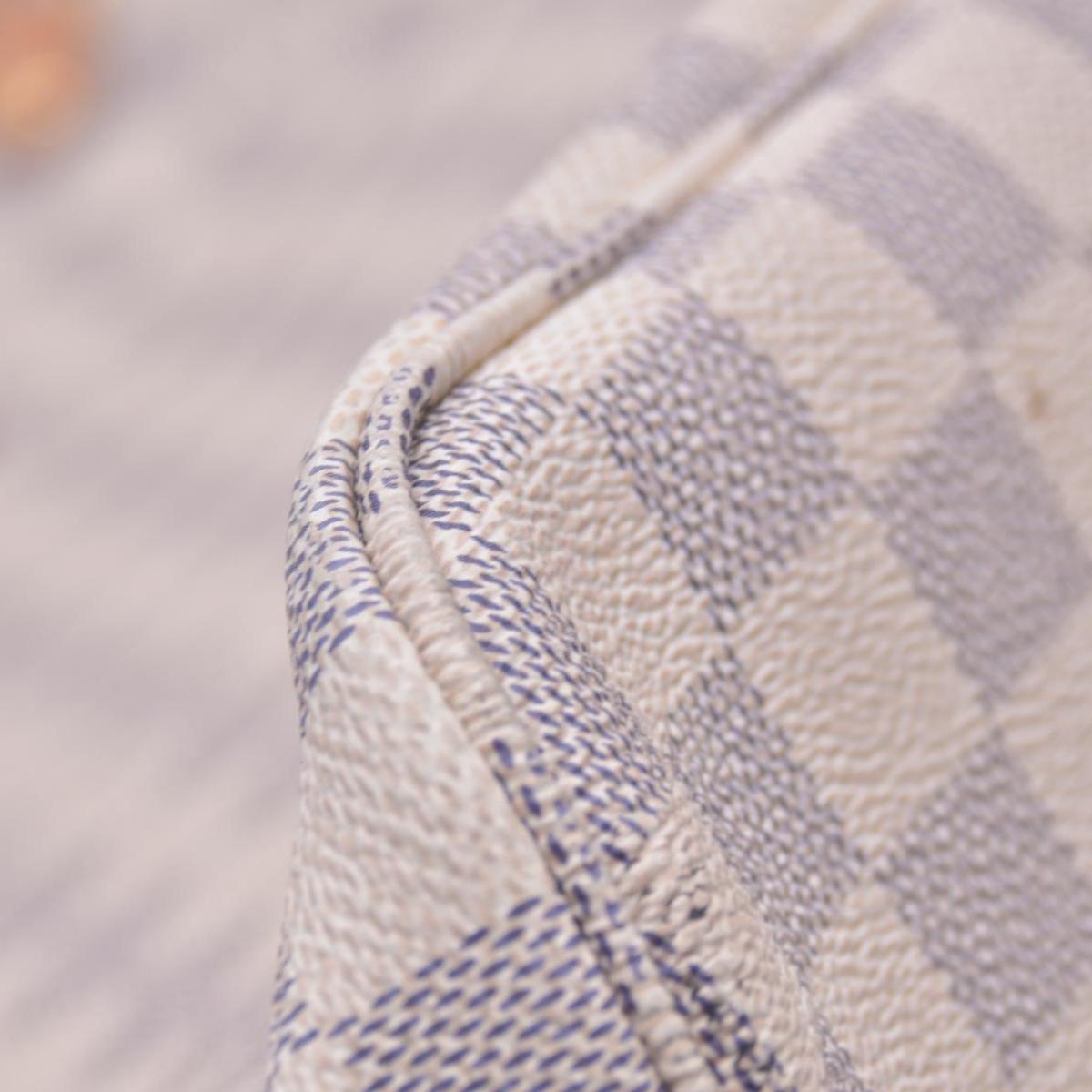 $2240 2018 Louis Vuitton Damier Azur Neverfull MM Rose Ballerine with Pouch 10021297