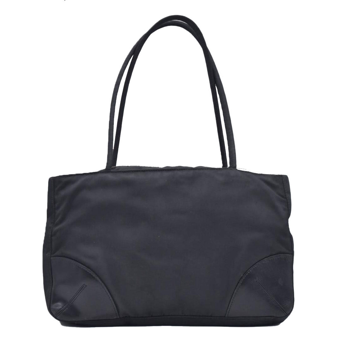$1290 Prada Triangle Black Tessuto Nylon Shoulder Bag