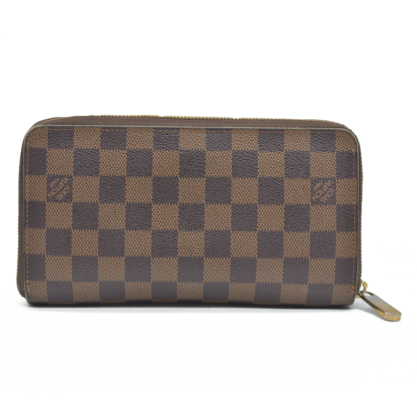AUCTION $1060 Louis Vuitton Damier Zippy Zip Around Organizer Long Wallet Brown VI0036