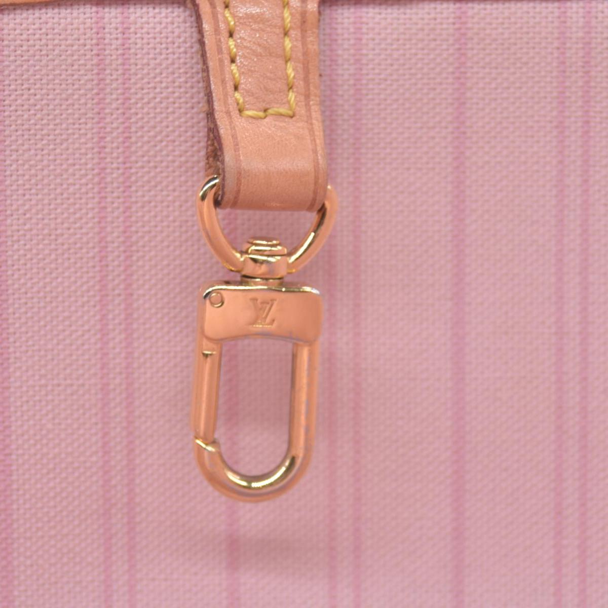 $2240 2018 Louis Vuitton Damier Azur Neverfull MM Rose Ballerine with Pouch 10021297
