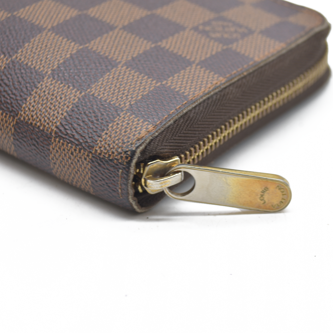 AUCTION $1060 Louis Vuitton Damier Zippy Zip Around Organizer Long Wallet Brown VI0036