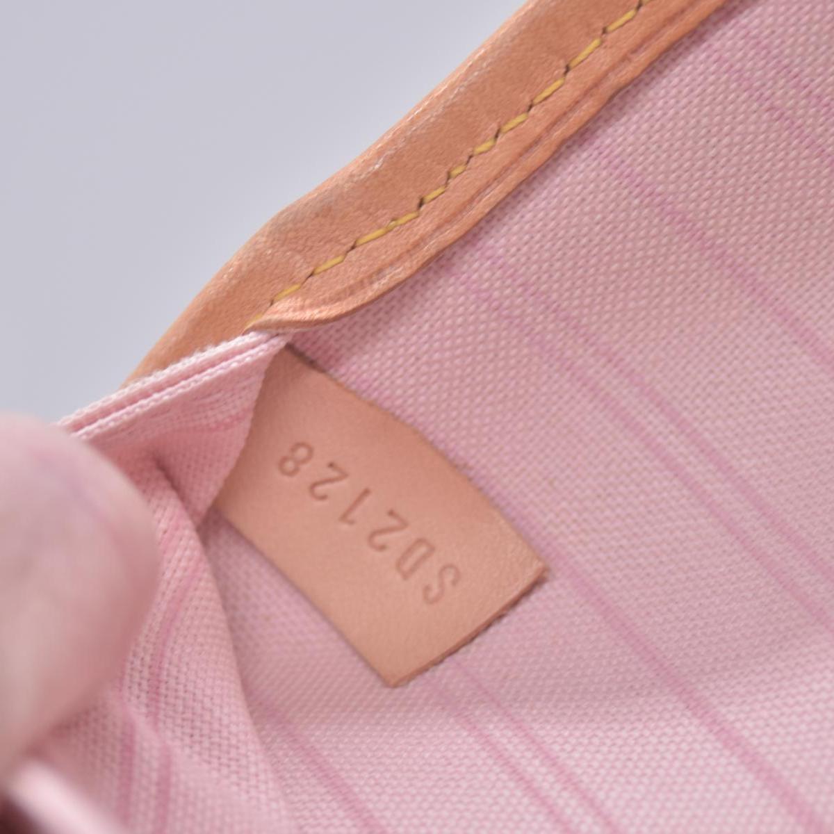 $2240 2018 Louis Vuitton Damier Azur Neverfull MM Rose Ballerine with Pouch 10021297