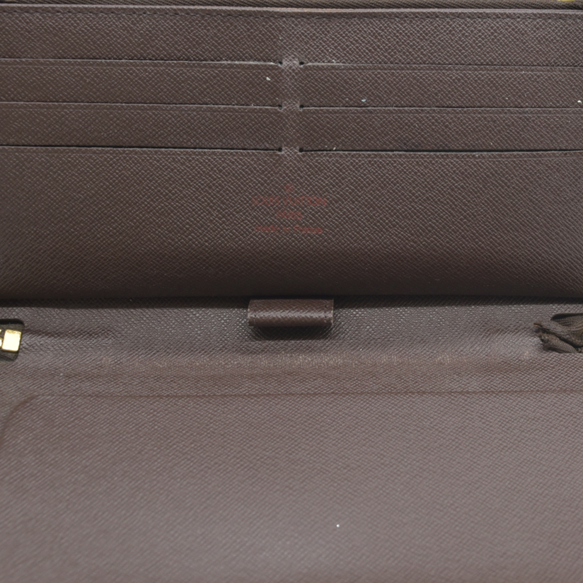 AUCTION $1060 Louis Vuitton Damier Zippy Zip Around Organizer Long Wallet Brown VI0036