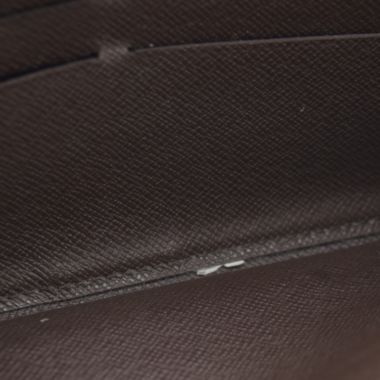 AUCTION $1060 Louis Vuitton Damier Zippy Zip Around Organizer Long Wallet Brown VI0036