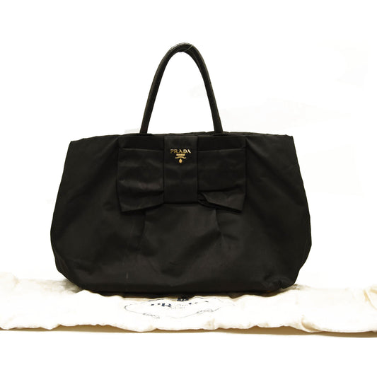 PRADA Ribbon Handbag Black