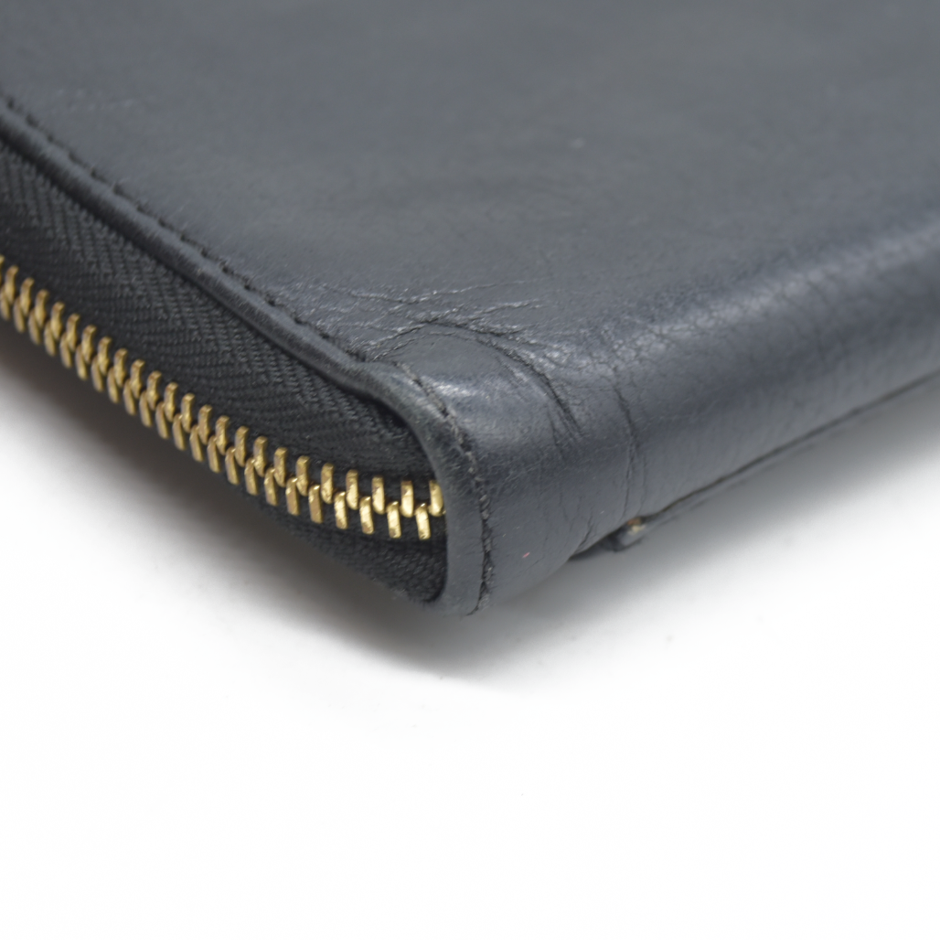 AUCTION $550 Chloe Lily Leather Zip Around Long Wallet Purse Black