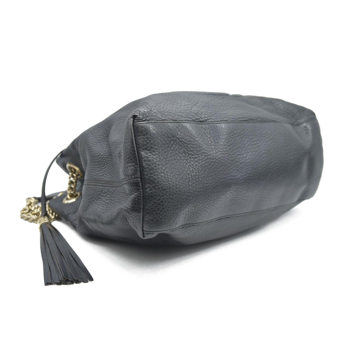 Gucci Pebbled Calfskin Medium Soho Chain Shoulder Bag Black