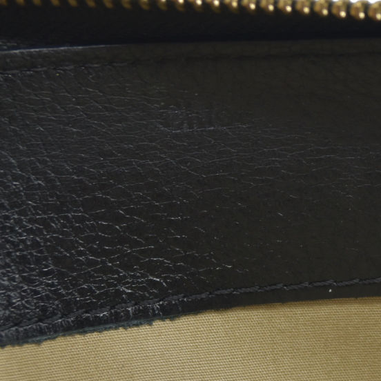 AUCTION $550 Chloe Lily Leather Zip Around Long Wallet Purse Black