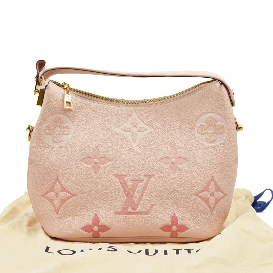 Louis Vuitton  Empreinte Monogram Giant By The Pool Marshmallow Hobo PM Bouton De Rose  SN0221