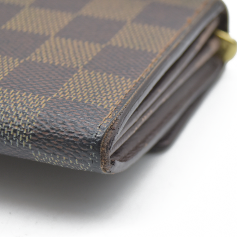 AUCTION $725 Louis Vuitton Damier Porte Feuille Sarah Long Bifold Wallet Brown CA0180