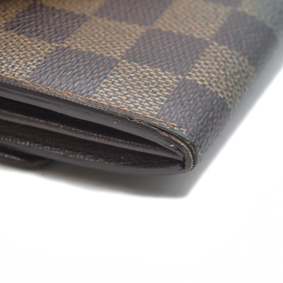 AUCTION $725 Louis Vuitton Damier Porte Feuille Sarah Long Bifold Wallet Brown CA0037